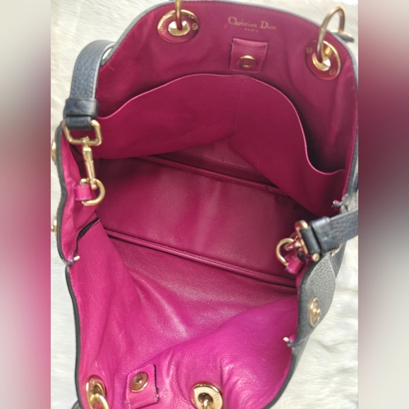 CHRISTIAN DIOR Diorissimo Leather Large Tote Bag Black Pebbled - Picture 4 of 10